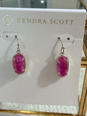 Kendra Scott Lee Silver Drop Earrings In Azalea Illusion - NEW